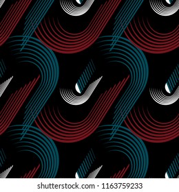 Abstract geometric seamless pattern. Graphic vector. Racing background for vinyl wrap and decal. Grunge, neon texture pattern.