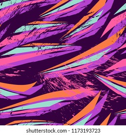 Abstract geometric seamless pattern. Graphic vector. Racing background for vinyl wrap and decal. Grunge, neon texture pattern.