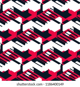 Abstract geometric seamless pattern. Graphic vector. Racing background for vinyl wrap and decal. Grunge, neon texture pattern. Sports textile. Fashion military.