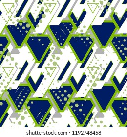 Abstract geometric seamless pattern. Graphic vector. Racing background for vinyl wrap and decal. Grunge, neon texture pattern.