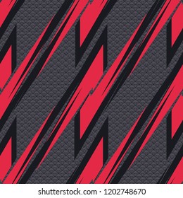 Abstract geometric seamless pattern. Graphic vector. Racing background for vinyl wrap and decal. Grunge, neon texture pattern. Sports textile. Fashion military.