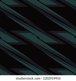 Abstract geometric seamless pattern. Graphic vector. Racing background for vinyl wrap and decal. Grunge, neon texture pattern. Sports textile. Fashion military.