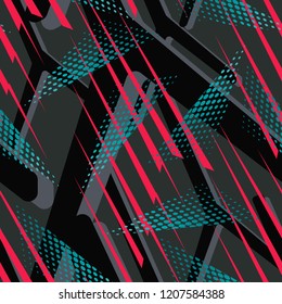 Abstract geometric seamless pattern. Graphic vector. Rally car wrap vector designs. Racing background for vinyl wrap and decal. Sports textile. T-shirt polo.