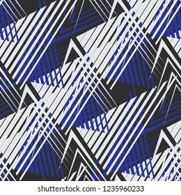 Abstract geometric seamless pattern. Graphic vector. Racing background for vinyl wrap and decal. Grunge, neon texture pattern.
