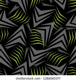 Abstract geometric seamless pattern. Graphic vector. Racing background for vinyl wrap and decal. Grunge, neon texture pattern.