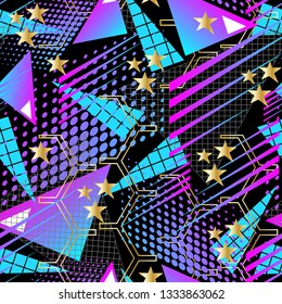 Abstract geometric seamless pattern. Graphic vector. Racing background for vinyl wrap and decal. Grunge, neon texture pattern. Sports textile. Fashion military. — illustration