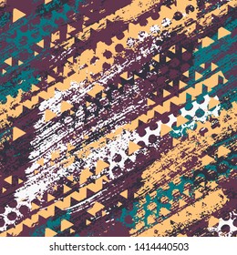 Abstract geometric seamless pattern. Graphic vector. Racing background for vinyl wrap and decal. Grunge, neon texture pattern.
