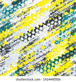 Abstract geometric seamless pattern. Graphic vector. Racing background for vinyl wrap and decal. Grunge, neon texture pattern.