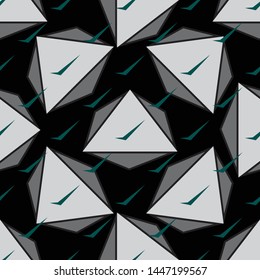 Abstract geometric seamless pattern. Graphic vector. Racing background for vinyl wrap and decal. Grunge, neon texture pattern. Sports textile. Fashion military. illustration. Urba.