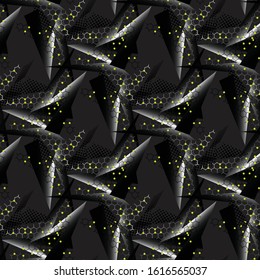 Abstract geometric seamless pattern. Graphic vector. Racing background for vinyl wrap and decal. Grunge, neon texture pattern. Sports textile. Fashion military.