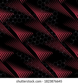 Abstract geometric seamless pattern. Graphic vector. Racing background for vinyl wrap and decal. Grunge, neon texture pattern.