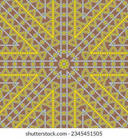 Abstract geometric seamless pattern graphic composition. Funky curtain print. Stylized geometrical background. Arabic ethnic motif. Arabesque style illustration.