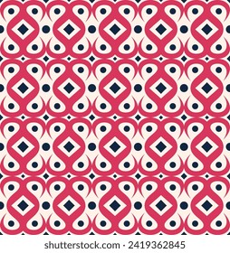 Abstract geometric seamless pattern. Graphic modern background. Simple dotted background in red and beige colors. Stylish chic repeat design for decor, prints, textile, clothing