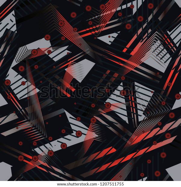 Abstract geometric seamless
pattern. Graphic vector. Rally car wrap vector designs. Racing
background for vinyl wrap and decal. Sports textile. T-shirt
polo.