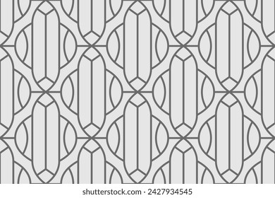 Abstract geometric seamless pattern. Gray and black. Modern stylish texture repeating vector background.