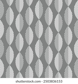 Abstract geometric seamless pattern. Gray and white flower vector background.