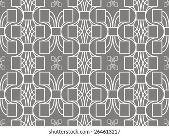 Abstract geometric seamless pattern in gray and white colors. Vector illustration for various creative projects