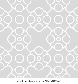 Abstract geometric seamless pattern. Gray and white style pattern with circle.