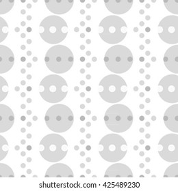 Abstract geometric seamless pattern. Gray and white style pattern with circle.
