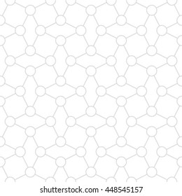 Abstract geometric seamless pattern. Gray and white style pattern with circle.