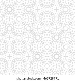 Abstract geometric seamless pattern. Gray and white style pattern with circle and line.