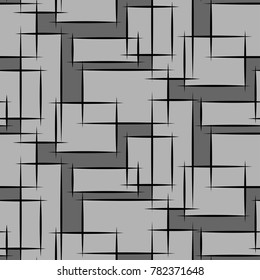 Abstract geometric seamless pattern. Gray restangle. Vector background