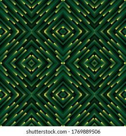 abstract geometric seamless pattern green squares gradient color background. Vector illustration