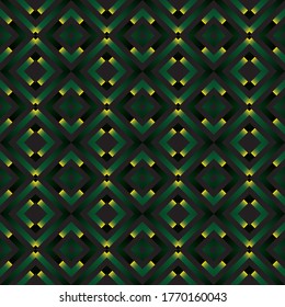 abstract geometric seamless pattern green squares gradient color background. Vector illustration