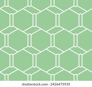 Patrón geométrico sin costuras abstracto. Ilusión de impresión de diseño gráfico verde y blanco. fondo vectorial.