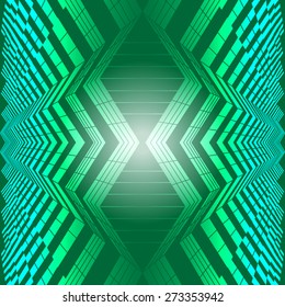 Abstract geometric seamless pattern. Green style pattern with triangle, rhombus and lines.