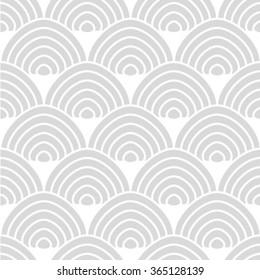 Abstract geometric seamless pattern. Grey and white style pattern with circle and line.