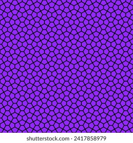 Abstract geometric seamless pattern. Grid of pentagons on purple and lilac background, vector illustration