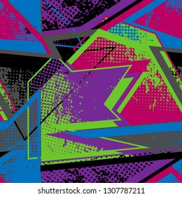 Abstract geometric seamless pattern. Grunge graphic vector. Sport background for your ideas.