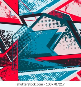 Abstract geometric seamless pattern. Grunge graphic vector. Sport background for your ideas.
