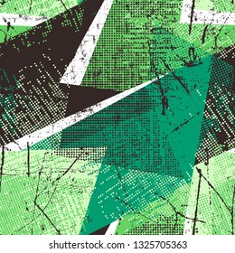Abstract geometric seamless pattern. Grunge graphic vector. Sport background for your ideas.