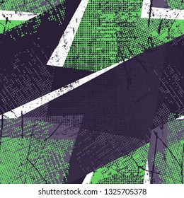 Abstract geometric seamless pattern. Grunge graphic vector. Sport background for your ideas.