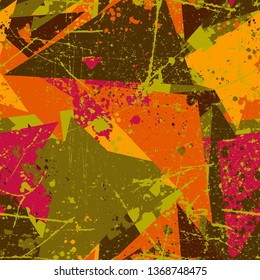 Abstract geometric seamless pattern. Grunge texture pattern.