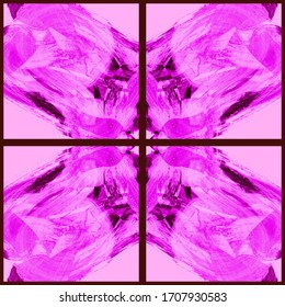 Abstract geometric seamless pattern. Grunge vector abstract hand - painted ornament. Kaleidoscope brush stroke element.