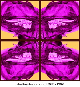 Abstract geometric seamless pattern. Grunge vector abstract hand - painted ornament. Kaleidoscope brush stroke element.