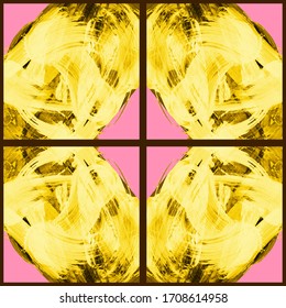  Patrón abstracto geométrico transparente. Grunge vectorial mano abstracta - adorno pintado. Elemento de trazo de pincel Kaleidoscope.