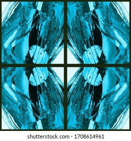  Patrón abstracto geométrico transparente. Grunge vectorial mano abstracta - adorno pintado. Elemento de trazo de pincel Kaleidoscope.
