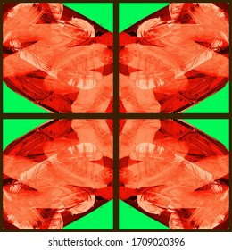  Patrón abstracto geométrico transparente. Grunge vectorial mano abstracta - adorno pintado. Elemento de trazo de pincel Kaleidoscope.