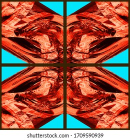 Abstract geometric seamless pattern. Grunge vector abstract hand - painted ornament. Kaleidoscope brush stroke element.