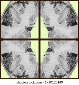  Patrón abstracto geométrico transparente. Grunge vectorial mano abstracta - adorno pintado. Elemento de trazo de pincel Kaleidoscope.