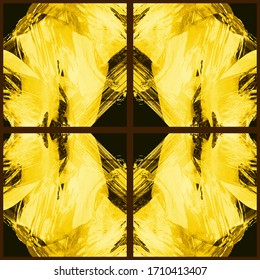 Abstract geometric seamless pattern. Grunge vector abstract hand - painted ornament. Kaleidoscope brush stroke element.