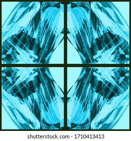 Abstract geometric seamless pattern. Grunge vector abstract hand - painted ornament. Kaleidoscope brush stroke element.
