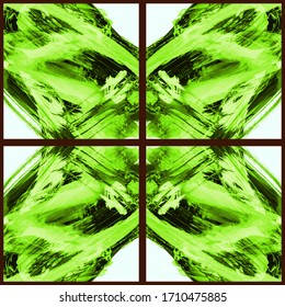  Patrón abstracto geométrico transparente. Grunge vectorial mano abstracta - adorno pintado. Elemento de trazo de pincel Kaleidoscope.
