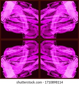 Abstract geometric seamless pattern. Grunge vector abstract hand - painted ornament. Kaleidoscope brush stroke element.