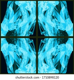 Abstract geometric seamless pattern. Grunge vector abstract hand - painted ornament. Kaleidoscope brush stroke element.