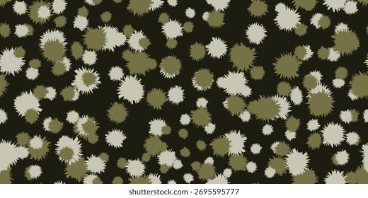 Abstract geometric seamless pattern with a grunge and artistic feel. Colorful and creative design with brush strokes and dotted effects, perfect for fabric, backgrounds, and decorative projects. 